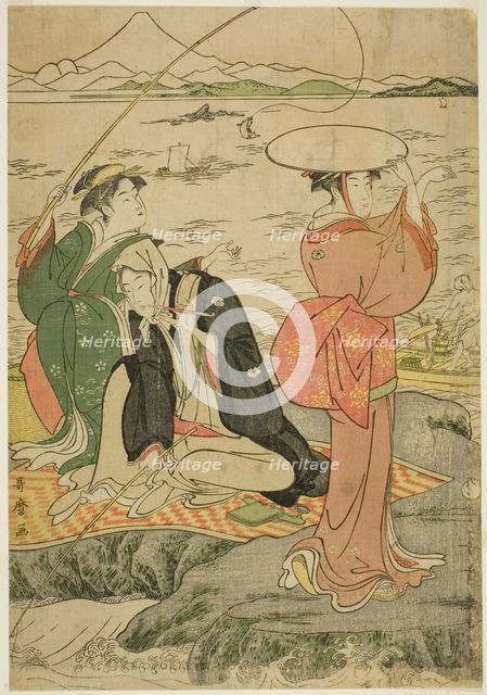 Fishing at Iwaya, Enoshima, Japan, c. 1790. Creator: Kitagawa Utamaro.