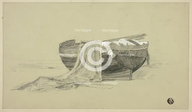 Fishing Boat on Shore, c.1878. Creator:  J. K. Rutter.