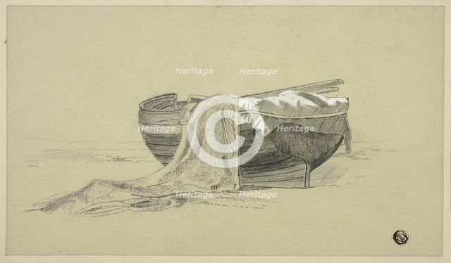 Fishing Boat on Shore, c.1878. Creator:  J. K. Rutter.