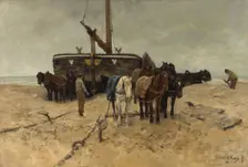 Fishing boat on the beach, 1882. Artist: Mauve, Anton (1838-1888)
