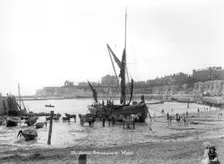 Fishing boat at Broadstairs Harbour, Kent, 1890-1910