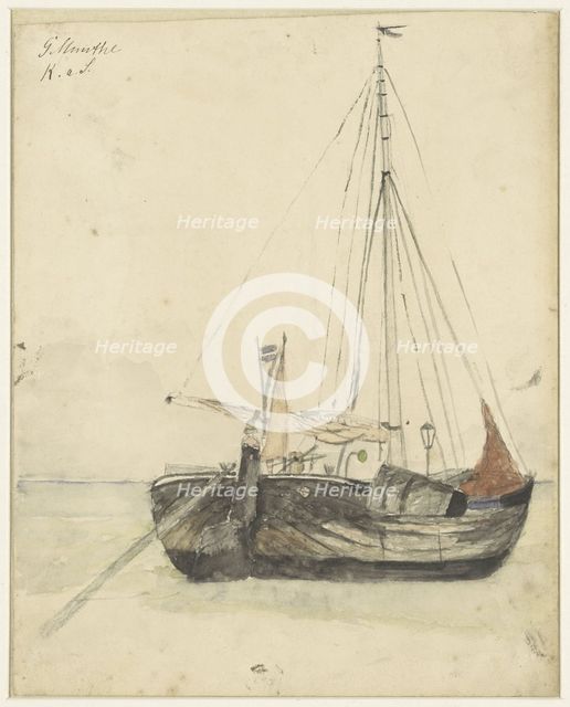 Fishing boat at Katwijk, 1885-1927. Creator: Gerhard Munthe.