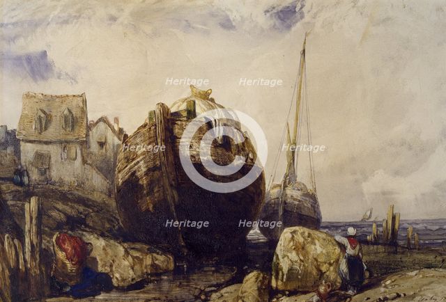 Fishing Boats, 1836. Creator: Eugene Isabey.