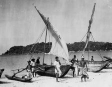 Fishing boats, Trincomalee, Ceylon, 1945