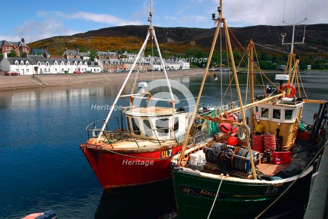 Fishing boats, Ullapool harbour, Highland, Scotland. Creator: Peter Thompson.