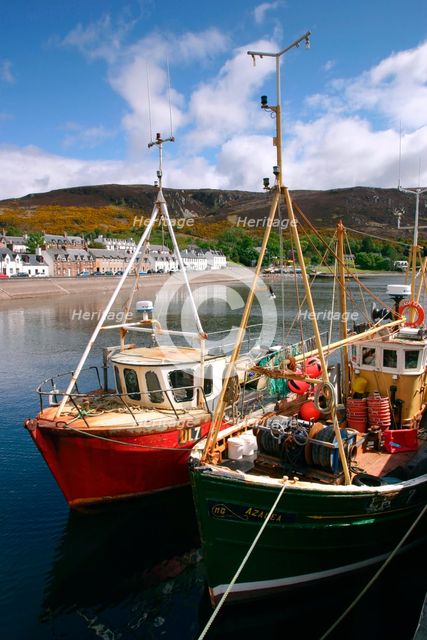 Fishing boats, Ullapool harbour, Highland, Scotland. Creator: Peter Thompson.