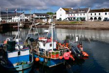 Fishing boats, Ullapool harbour, Highland, Scotland. Creator: Peter Thompson