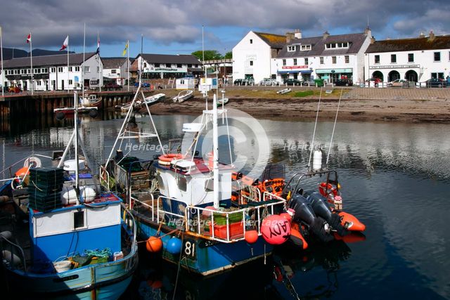 Fishing boats, Ullapool harbour, Highland, Scotland. Creator: Peter Thompson.