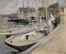 Fishing Boats at Gloucester, 1901. Creator: John Henry Twachtman