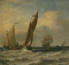 Fishing Boats at Sea, mid-17th-early 18th century. Creator: Willem van de Velde the Younger