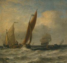 Fishing Boats at Sea, mid-17th-early 18th century. Creator: Willem van de Velde the Younger
