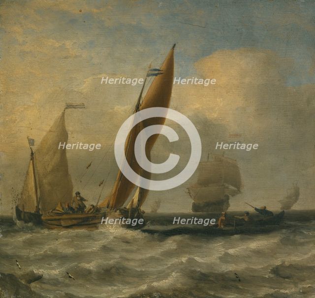 Fishing Boats at Sea, mid-17th-early 18th century. Creator: Willem van de Velde the Younger.