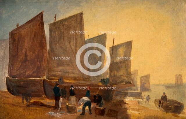 Fishing Boats, Hastings, 1813. Creator: David Cox the elder.