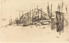 Fishing-Boats, Hastings, 1877. Creator: James Abbott McNeill Whistler