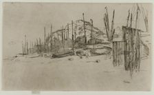 Fishing Boats, Hastings, 1877. Creator: James Abbott McNeill Whistler