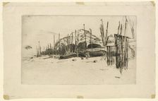 Fishing Boats, Hastings, 1877. Creator: James Abbott McNeill Whistler