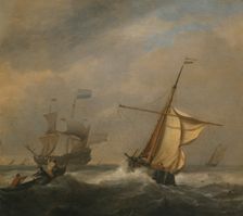 Fishing Boats in a Gale, mid-late 17th century. Creator: Willem van de Velde the Younger