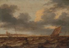 Fishing Boats in Choppy Waters, c.1630. Creator: Jan Porcellis