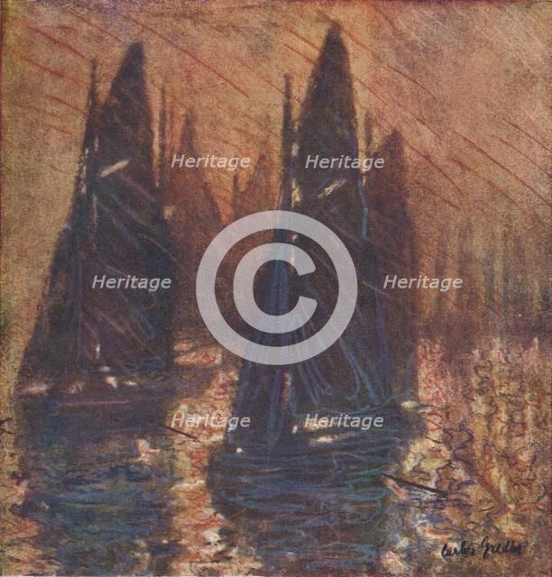 'Fishing Boats in Fog', c1913.  Artist: Carlos Grethe.