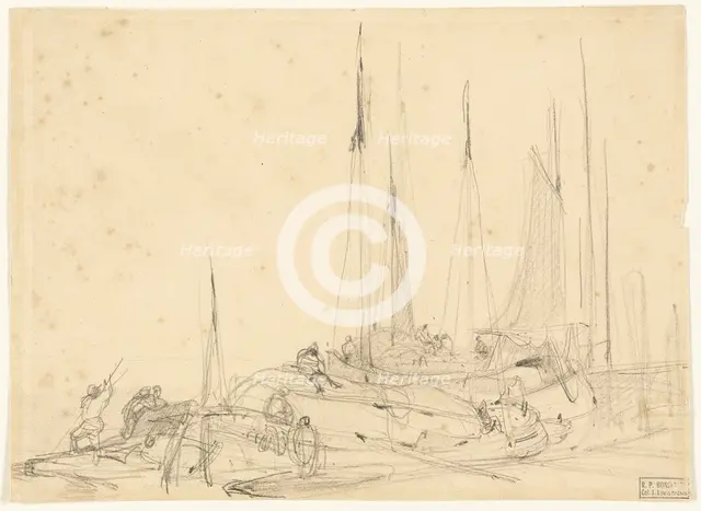 Fishing Boats in Port, c. 1830. Creator: Unknown.