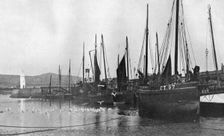Fishing boats in Port St Mary harbour, Isle of Man, 1924-1926