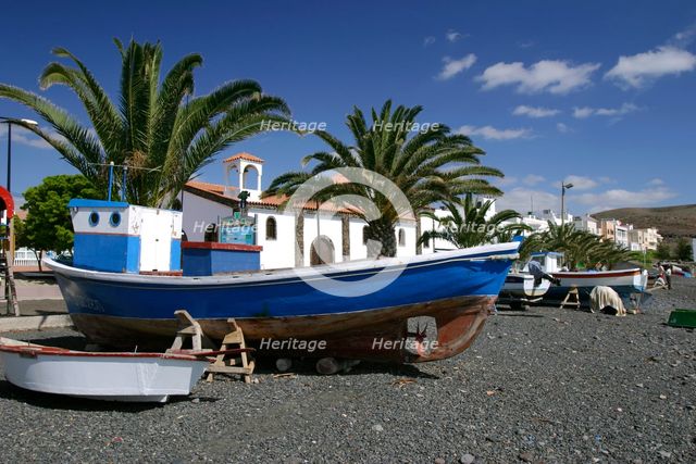 Fishing Boats, La Lajita, Fuerteventura, Canary Islands. Creator: Peter Thompson.