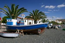 Fishing Boats, La Lajita, Fuerteventura, Canary Islands. Creator: Peter Thompson