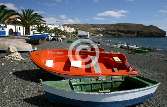 Fishing Boats, La Lajita, Fuerteventura, Canary Islands. Creator: Peter Thompson.