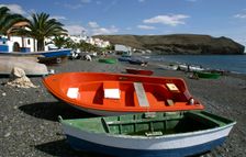 Fishing Boats, La Lajita, Fuerteventura, Canary Islands. Creator: Peter Thompson