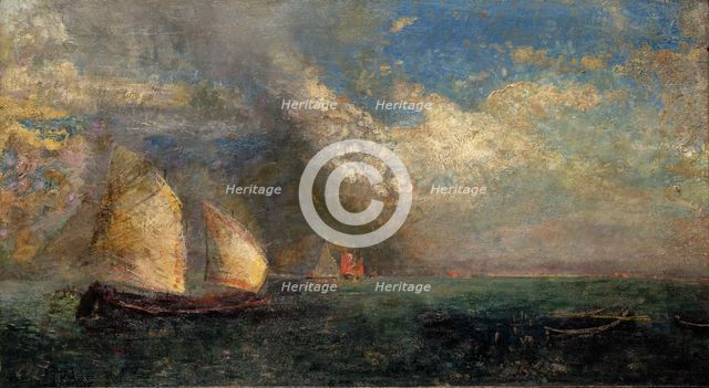 Fishing Boats. Memory of Venice, c1908. Creator: Redon, Odilon (1840-1916).