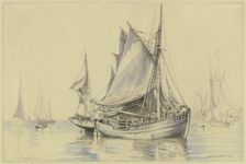 Fishing boats near Ostend, 1886. Creator: Ernst Morgenstern