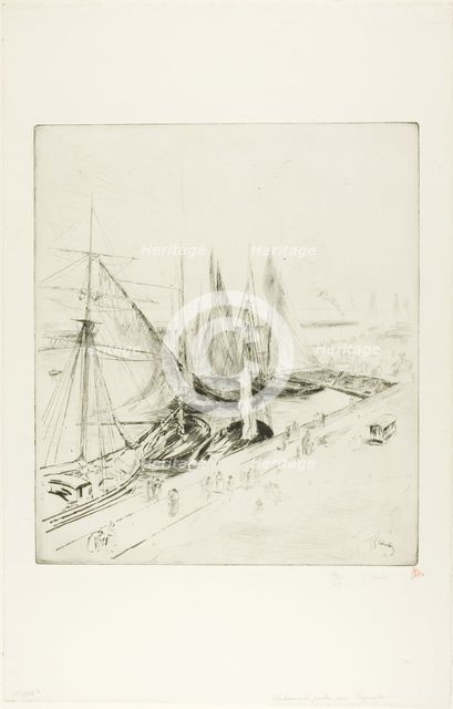 Fishing Boats of Tréport, 1903. Creator: Gustave Leheutre.