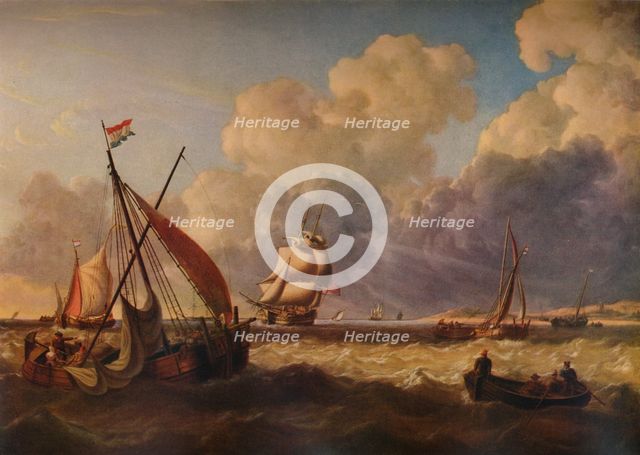 'Fishing Boats off the Dutch Coast', 1823. Artist: Charles Martin Powell.