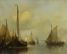 Fishing Boats on calm Water, 1840-1850. Creator: Antonie Waldorp