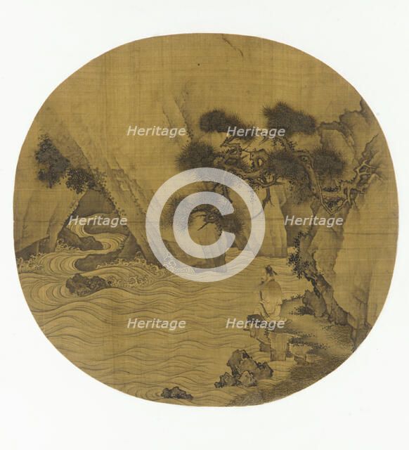 Fishing by a Mountain Torrent, Ming dynasty, 1368-1644. Creator: Unknown.