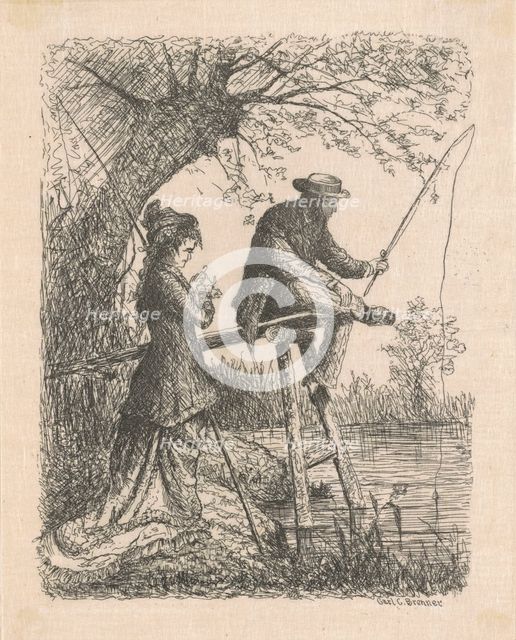 Fishing, c. 1880. Creator: Carl C. Brenner.