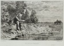 Fishing. Creator: Charles-Émile Jacque (French, 1813-1894)