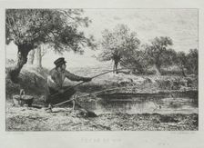 Fishing. Creator: Charles-Émile Jacque (French, 1813-1894)