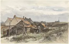Fishing Family Houses in Scheveningen, 1873. Creator: Johannes Bosboom