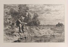 Fishing for Roach, 1865. Creator: Charles Emile Jacque