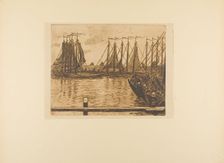 Fishing Fleet, from the seventh album of L'Estampe originale, 1893, published 1894. Creator: Théo van Rysselberghe