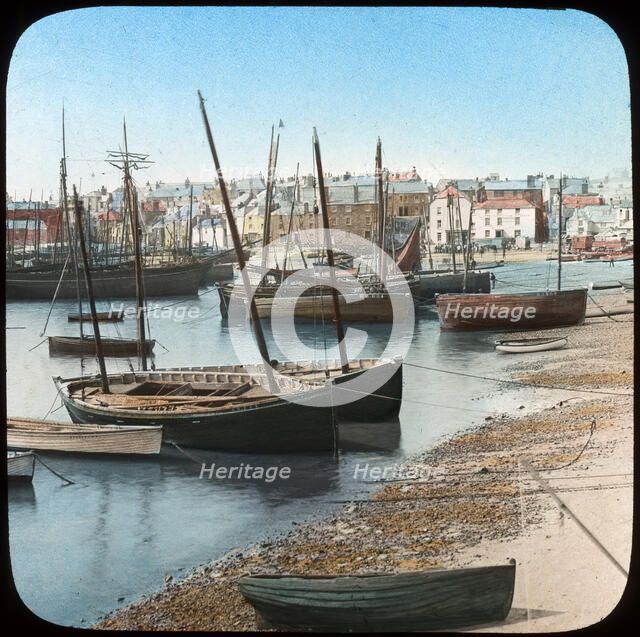 Fishing fleet, St Ives, Cornwall, late 19th or early 20th century. Artist: Church Army Lantern Department