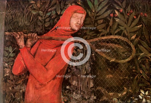 'Fishing', fragment of a fresco, 14th century (1909). Artist: Unknown