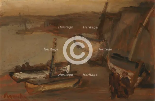 Fishing Harbour in Brittany, 1951. Creator: Constant Permeke.