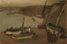 Fishing Harbour in Brittany, 1951. Creator: Constant Permeke