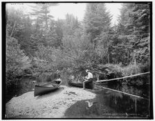 Fishing in the Adirondacks, c1902. Creator: William H. Jackson