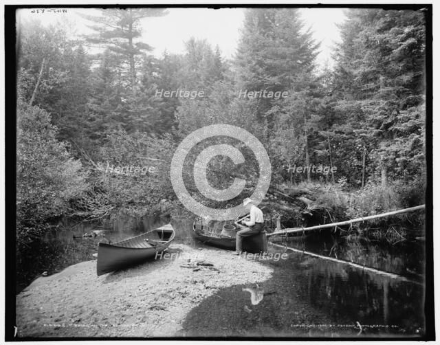 Fishing in the Adirondacks, c1902. Creator: William H. Jackson.