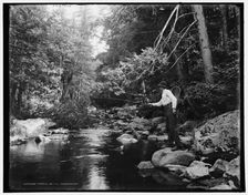 Fishing in the Adirondacks, c1902. Creator: William H. Jackson