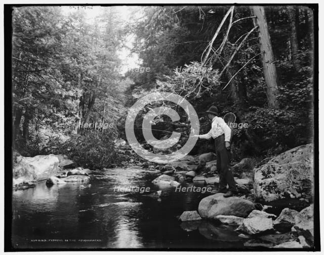 Fishing in the Adirondacks, c1902. Creator: William H. Jackson.