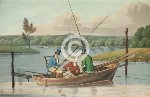 'Fishing in a Punt', 1820, (1929). Artist: John Heaviside Clark.